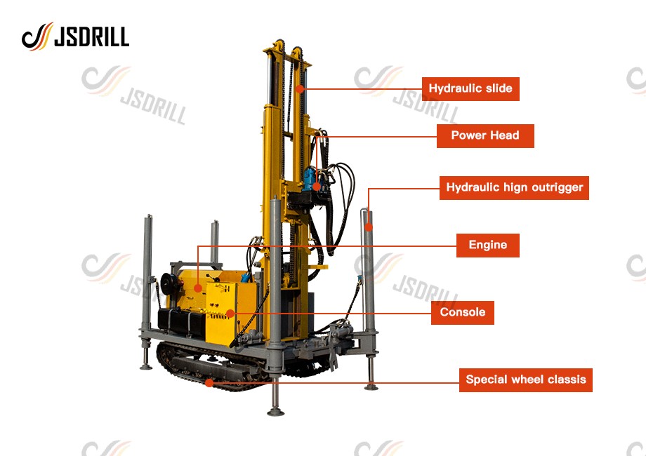 Plate-forme de forage de puits d'eau de 300 m