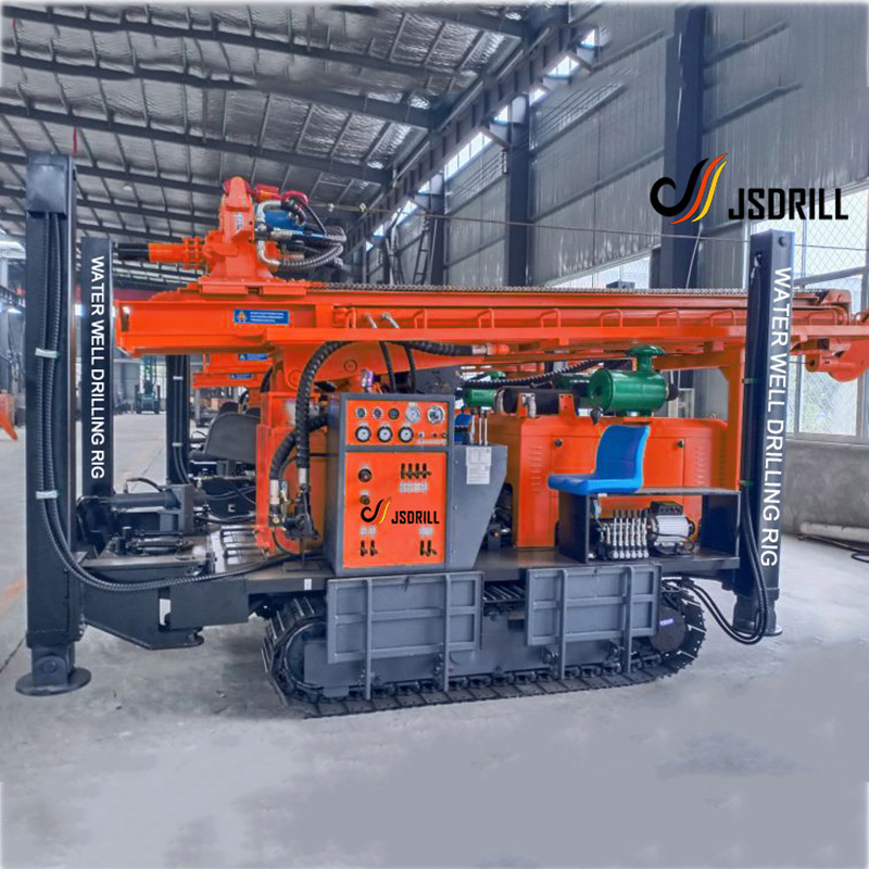 Equipamento de perfuração de poço de água com esteira de borracha JS200