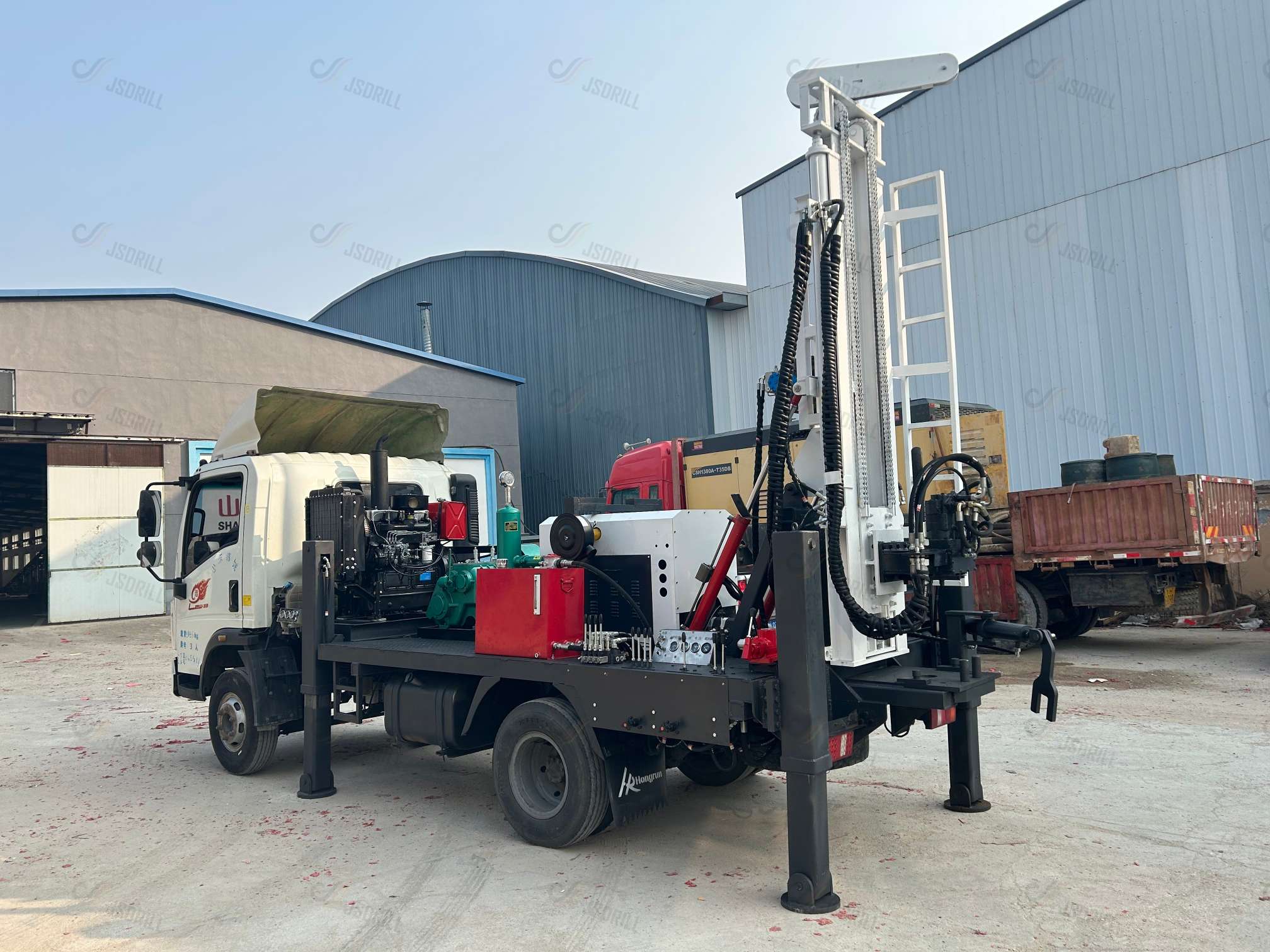 Plataforma de perforación de pozos de agua montada en camión de 300 m